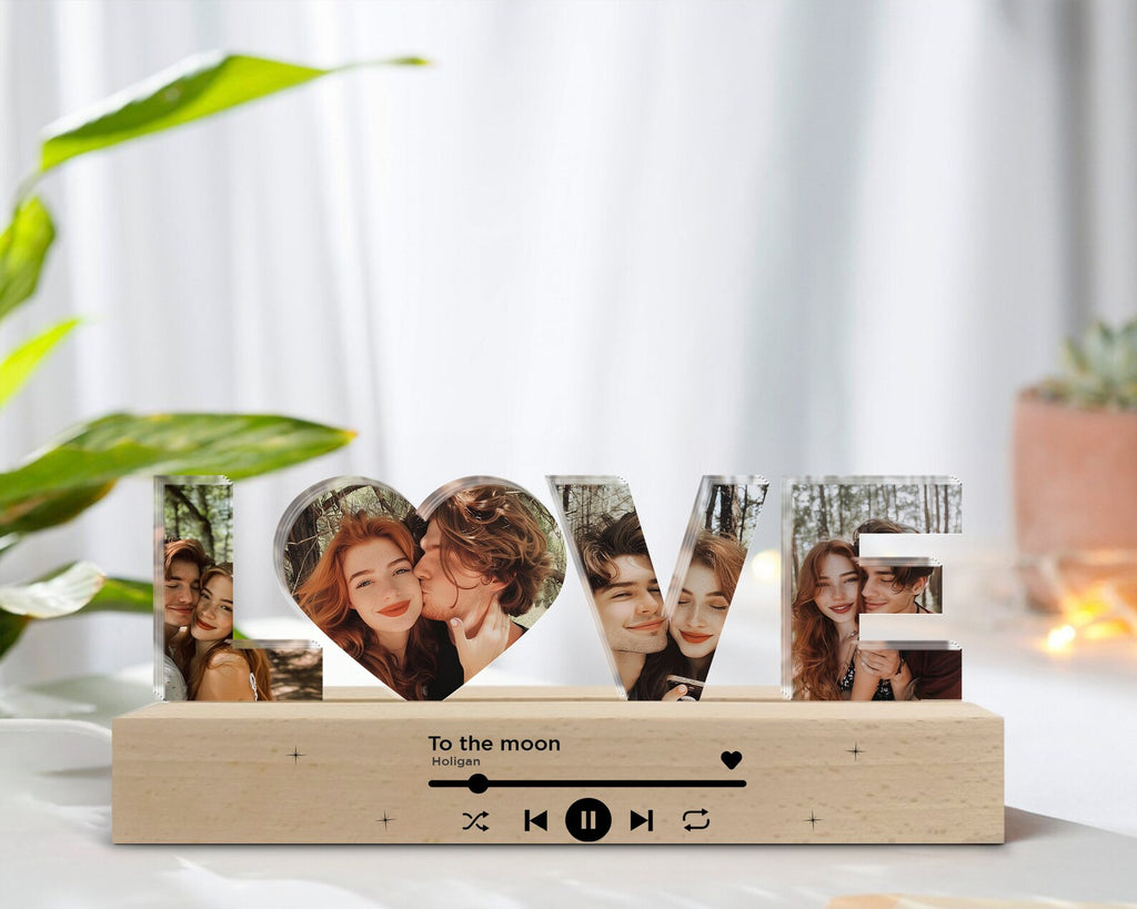 Personalized Acrylic Music Photo Night Light, Custom Couple Photo Gift, Anniversary Gift, Gift for Couple, Gift for Girlfriend, Gift For Her. NLFRBILUMIE7