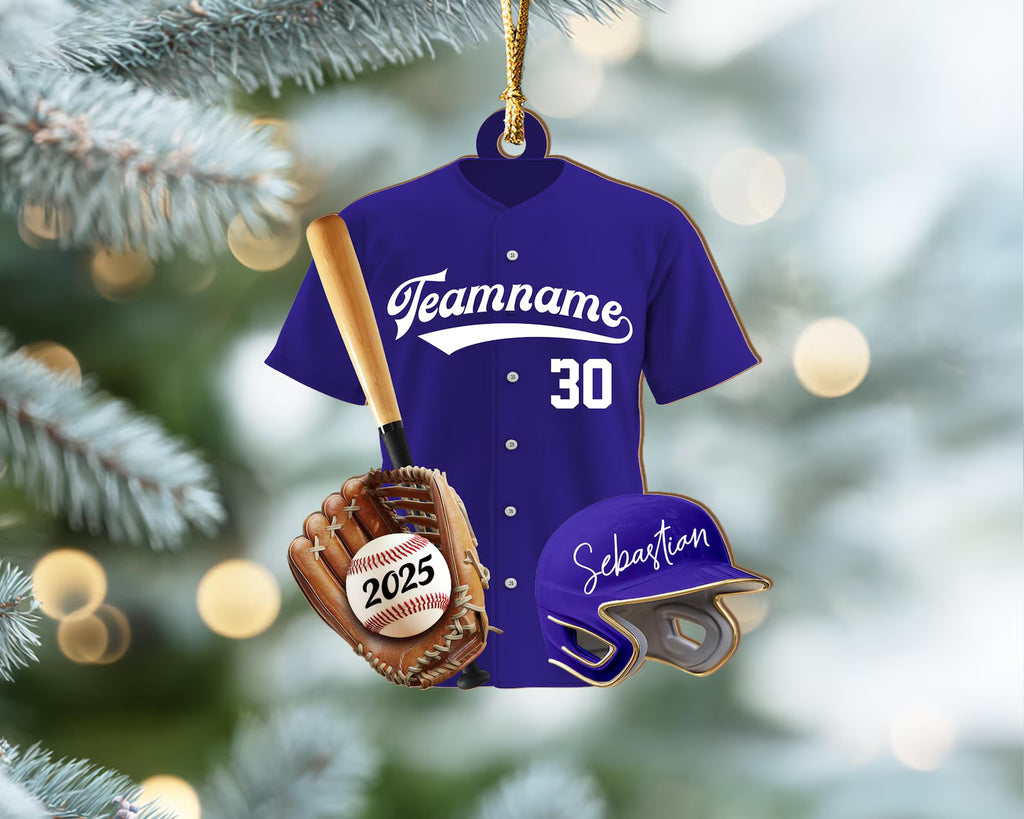 Personalized Baseball Player Christmas Ornament, Sport Ornament, Baseball Fan Gift, Baseball Team Gift, Team Christmas Gift, Christmas Decor. COBILUMIE15