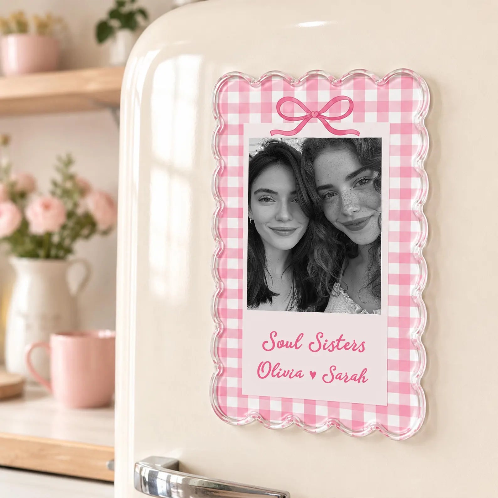 Personalized Bestie Photo Strip Fridge Magnet, Custom Picture Magnet, Friendship Gift, Bridesmaid Gift, BFF Gift, Gift For Bestie. PMBILUMIE1