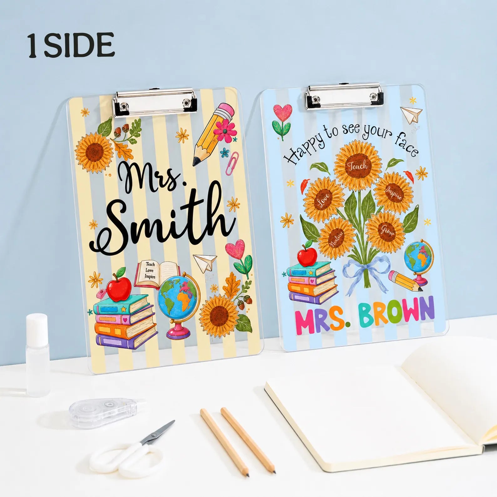Custom Teacher Name Clipboard, Custom Teacher Appreciation Gift, Back To School Gift, New Teacher Gift, Gift From Kids, School Supplies. BTSBILUMIE6