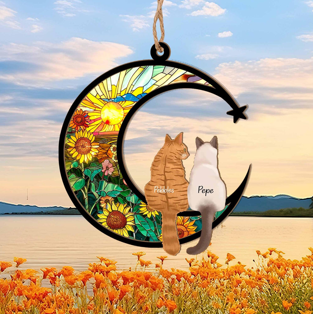 Personalized Loss Of Cats Suncatcher, Cat Memorial Suncatcher, Loss of Cats Sympathy Gift, Cat Loss Gift, Cat Remembrance Gift. SCCBILUMMIE25