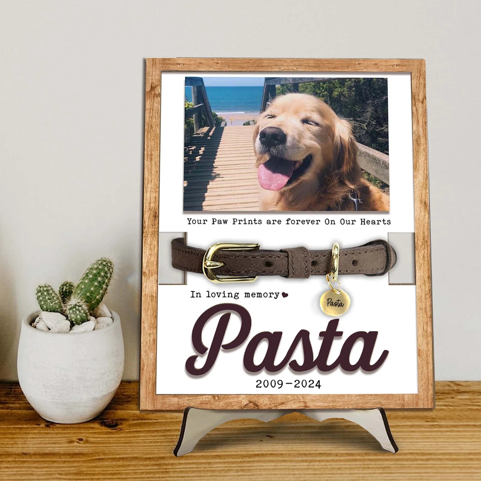 Personalized Memorial Pet Collar Sign, Custom Dog Memorial Frame, Pet Memorial Gift, Dog Loss Gift, Pet Loss Sympathy Gift, Pet Gifts. PTBILUMIE8