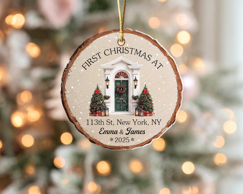 Custom New Home Ornament, Custom First Christmas in Our New Home Keepsake, First Home Ornament, Address Ornament, Christmas Decoration. COBILUMIE5