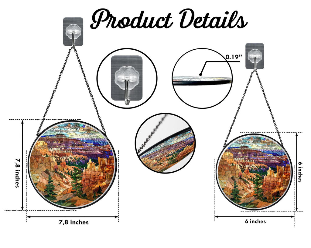 Bryce Canyon National Park Glass Suncatcher, US National Park Gift, Mountain Suncatcher, Traveler Gift, Window Hangings, Christmas Gifts. SCBILUMIE23
