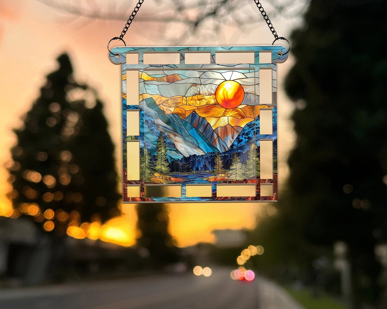 Glacier National Park Window Hangings Suncatcher, US National Parks Suncatcher, Landscape Suncatcher, Traveler Gift, National Park Gifts. SCBILUMIE13