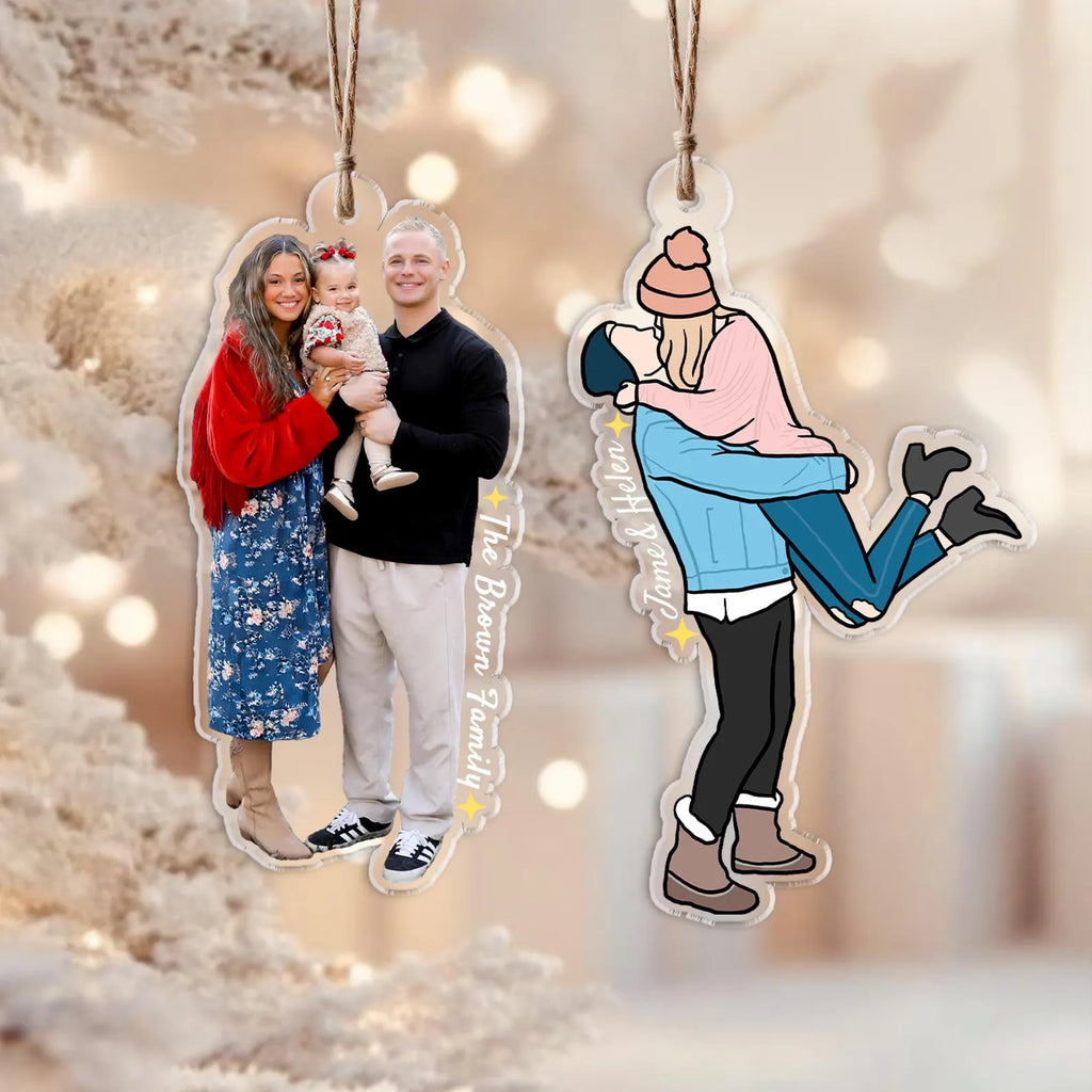 Custom Our First Christmas Ornament, Custom Family With Pets Ornament, Family Christmas Ornament, Family Christmas Gift, Christmas Decor COBILUMIE50