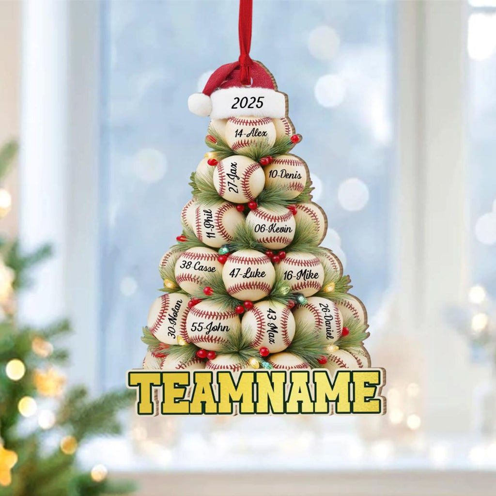 Custom Baseball Team Name Christmas Ornament, Custom Baseball Player Gift, Baseball Team Gift, Baseball Coach Gift, Sport Ornament. COBILUMIE81