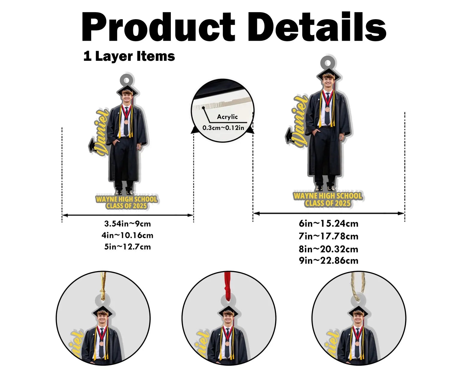 Personalized Graduation Photo Ornament, Graduation Gift For Him, Class Of 2027 Gift, High School Graduation Gift, College Graduated Gift. GDFDBILUMIE5