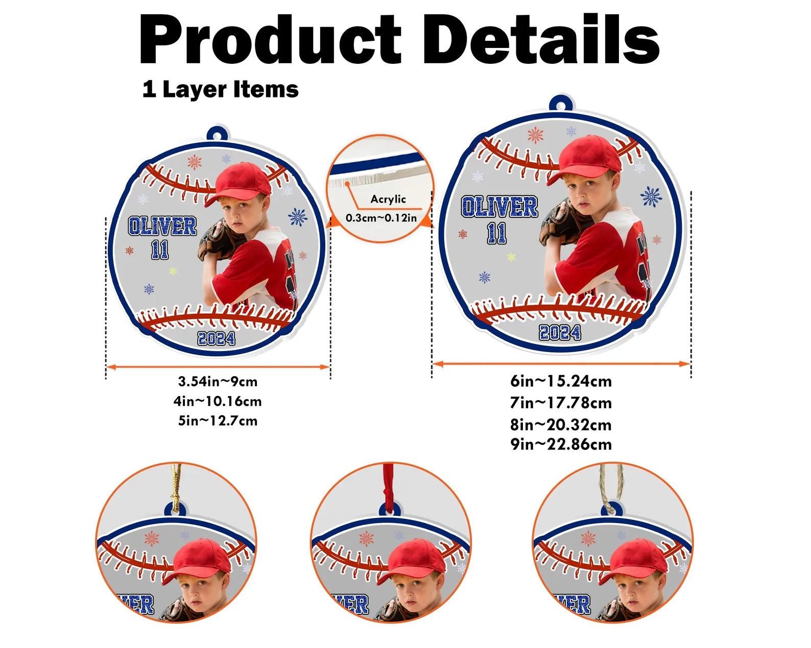 Custom Baseball Photo Christmas Ornament, Sport Ornament, Baseball Christmas Gift, Baseball Player Gift, Baseball Team Gift, Christmas Decor. COBILUMIE23