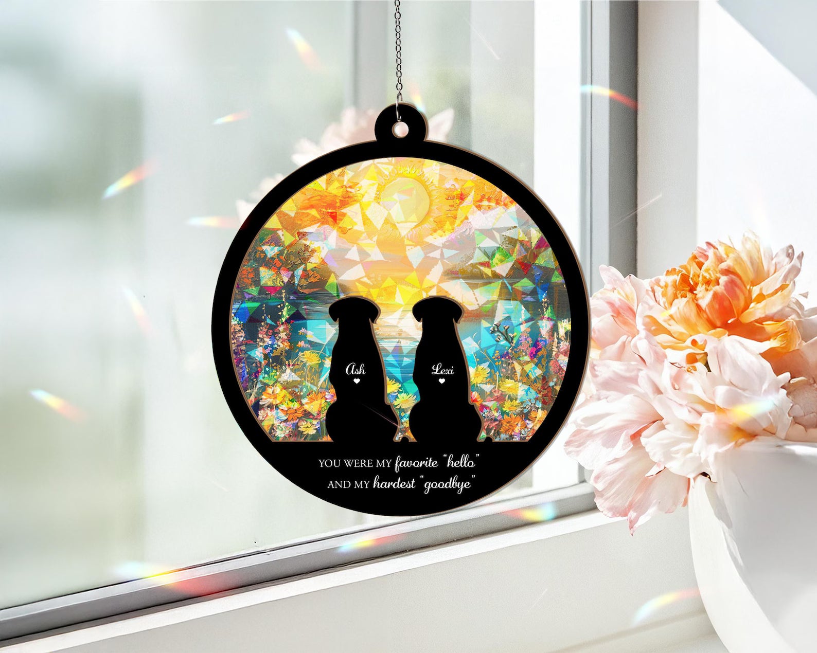 Custom Dog Loss Hologram Ornament, Custom Dog Memorial Gift, Pet Sympathy Gift, Pet Memorial Ornament, Dog Lover Gift, Loss Of Pet Gift SCCBILUMMIE35