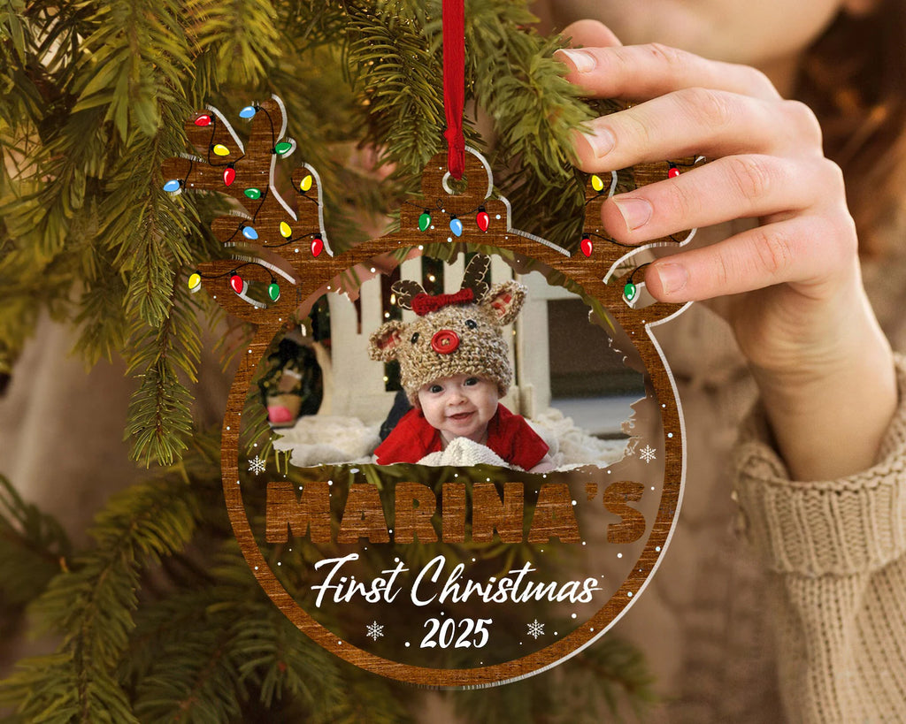 Personalized Baby's First Christmas Ornament, Baby Photo Ornament, New Baby Ornament, Baby Shower Gift, Newborn Ornament, Christmas Decor. COBILUMIE80