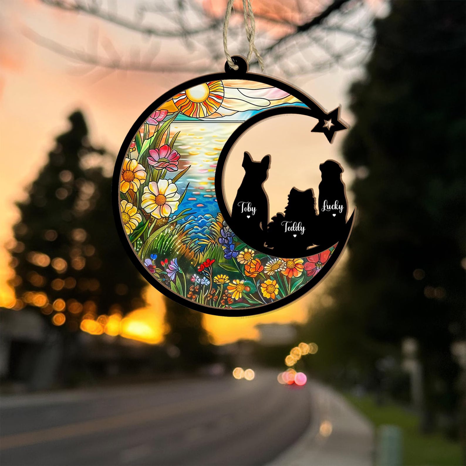 Personalized Loss Of Dog Sympathy Gift, Custom Dog Memorial Suncatcher, Dog Memorial Gift, Loss of Dog Gift, Dog Remembrance Gift. SCCBILUMMIE5