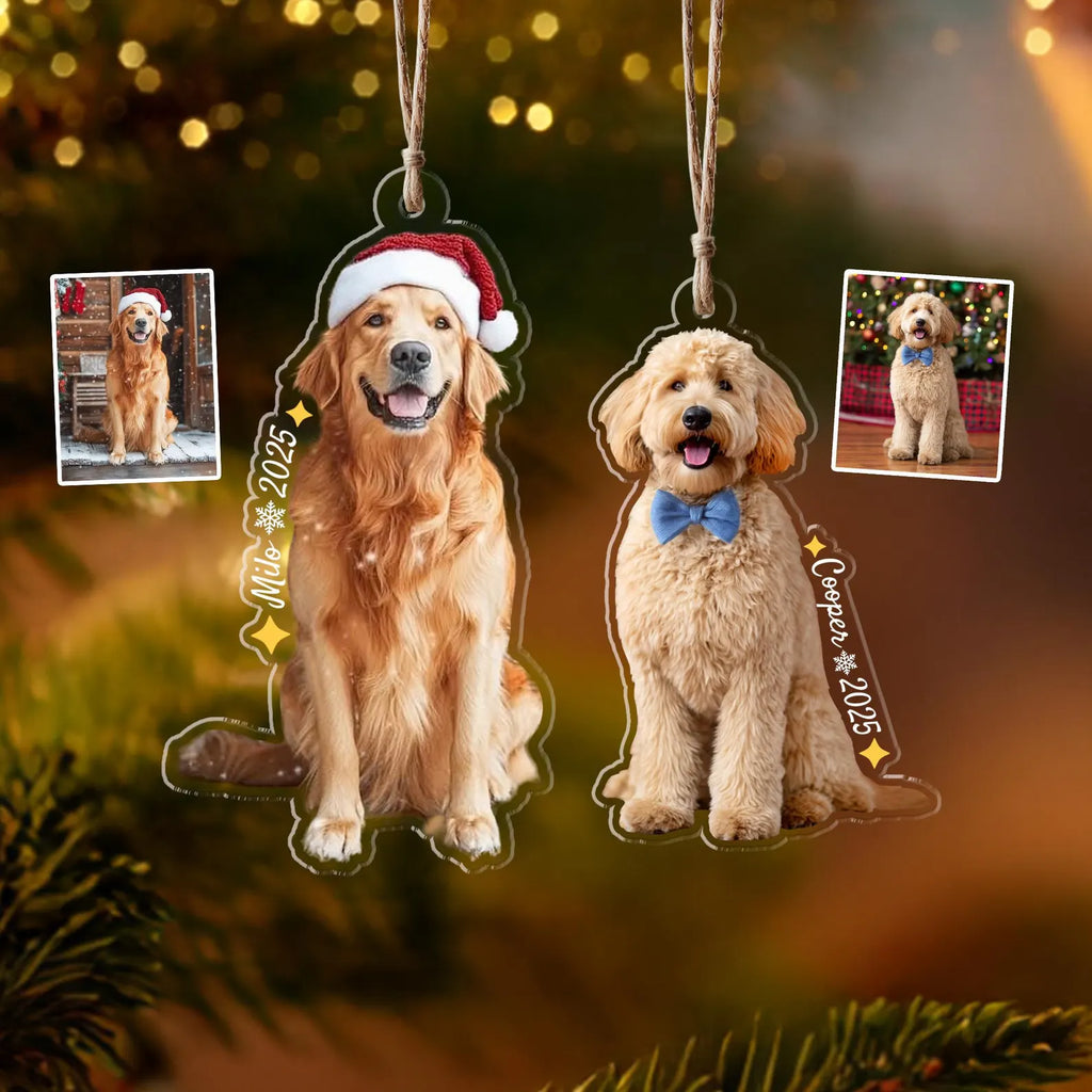 Custom Pet Portrait From Photo Ornament, Custom Pet Christmas Ornament, Dog Lover Gift, Pet's First Christmas Gift, Christmas Decor. COBILUMIE39