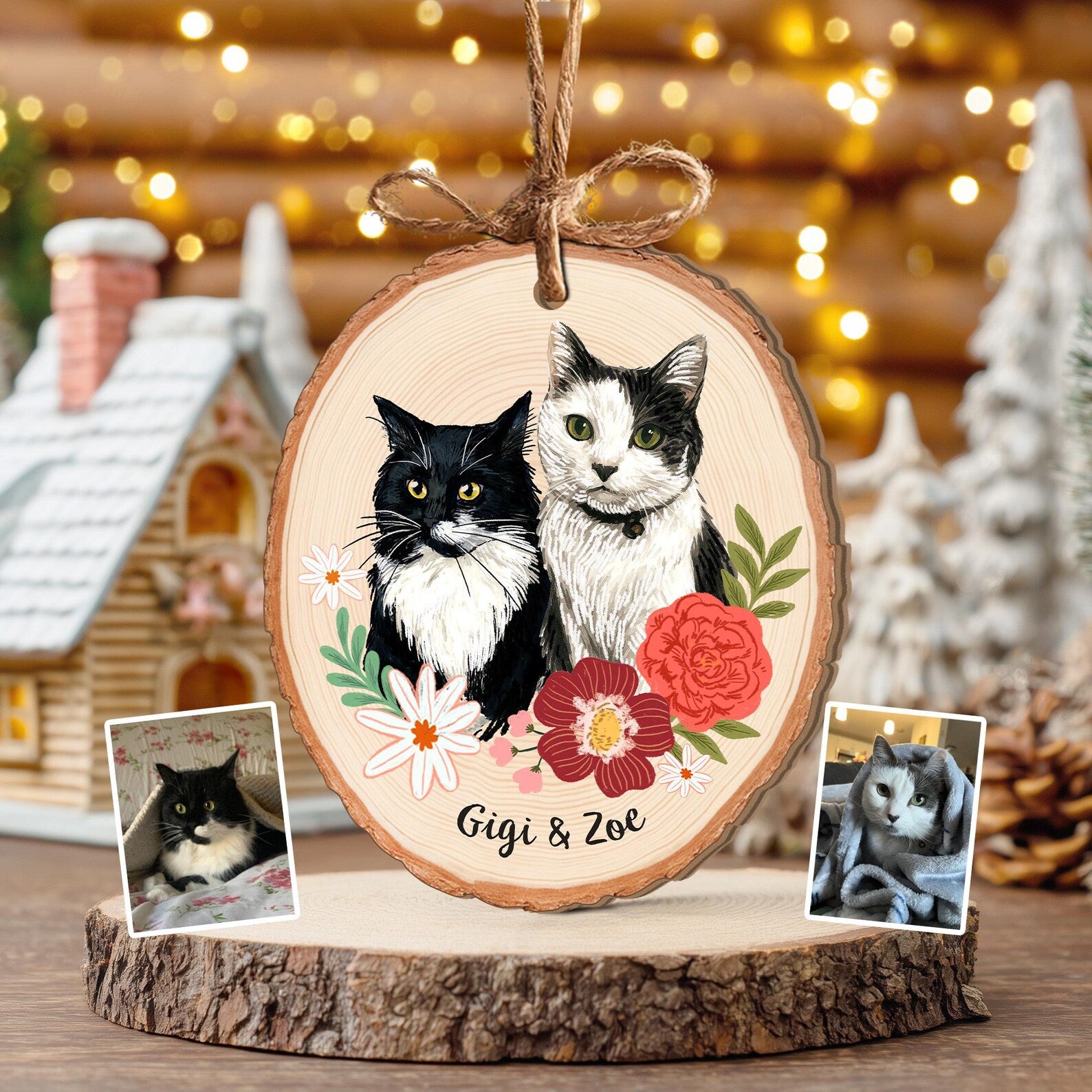 Custom Dogs Portrait Christmas Ornament, Pets Photo Ornament, Pets Memorial Keepsake, Dog Lover Gift, Pet Sympathy Gift, Christmas Decor. COBILUMIE17