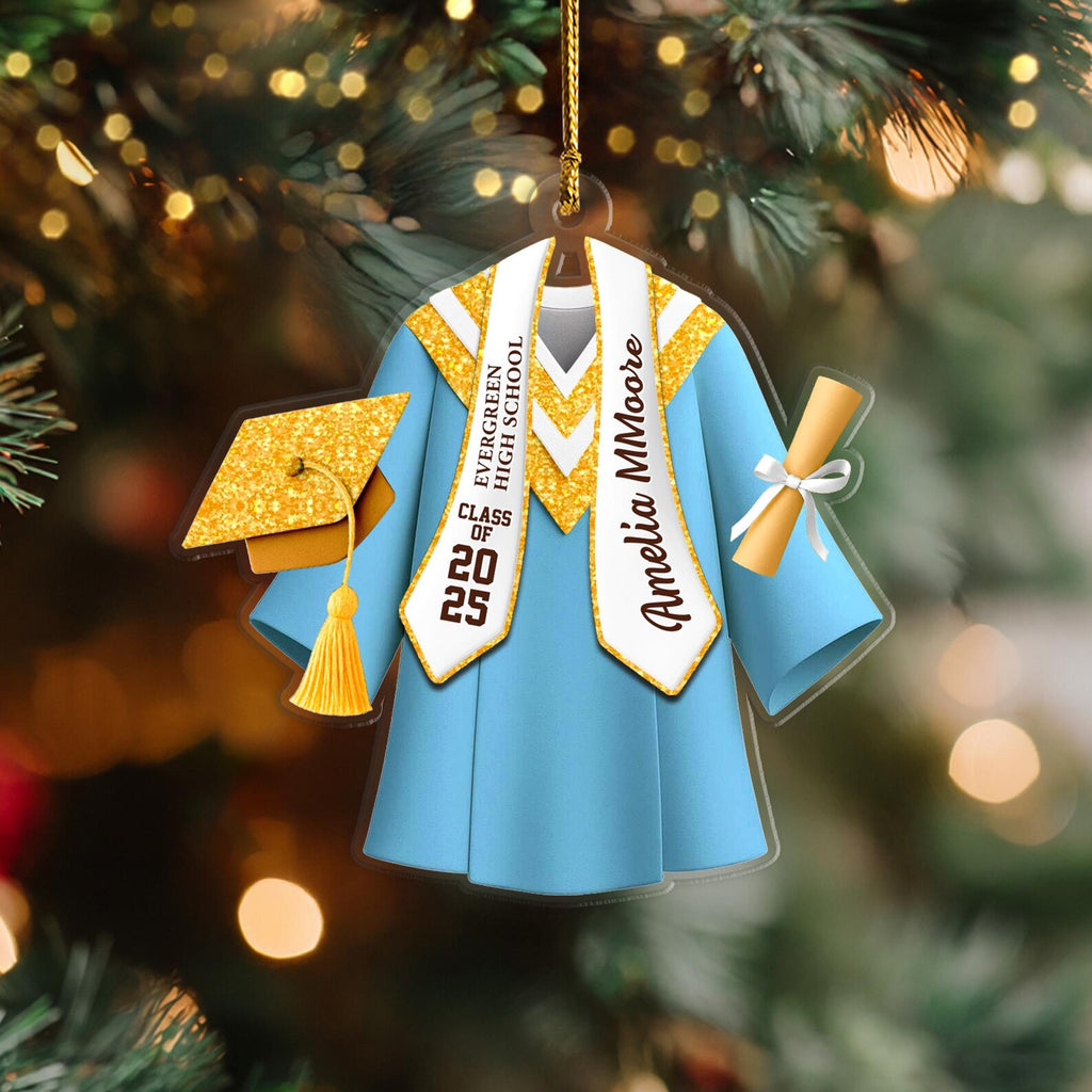 Personalized Graduation Christmas Ornament, Class of 2025 Ornament, High School Graduation Ornament, New Graduate Gift, Graduation Gift. COBILUMIE43