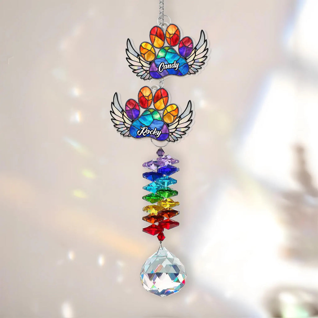 Custom Dog Memorial Crystal Suncatcher, Pet Loss Gift, Dog Memorial Gifts, Pet Sympathy Gift, Dogs Remembrance Gift, Gift For Dog Lovers. MGBILUMIE9