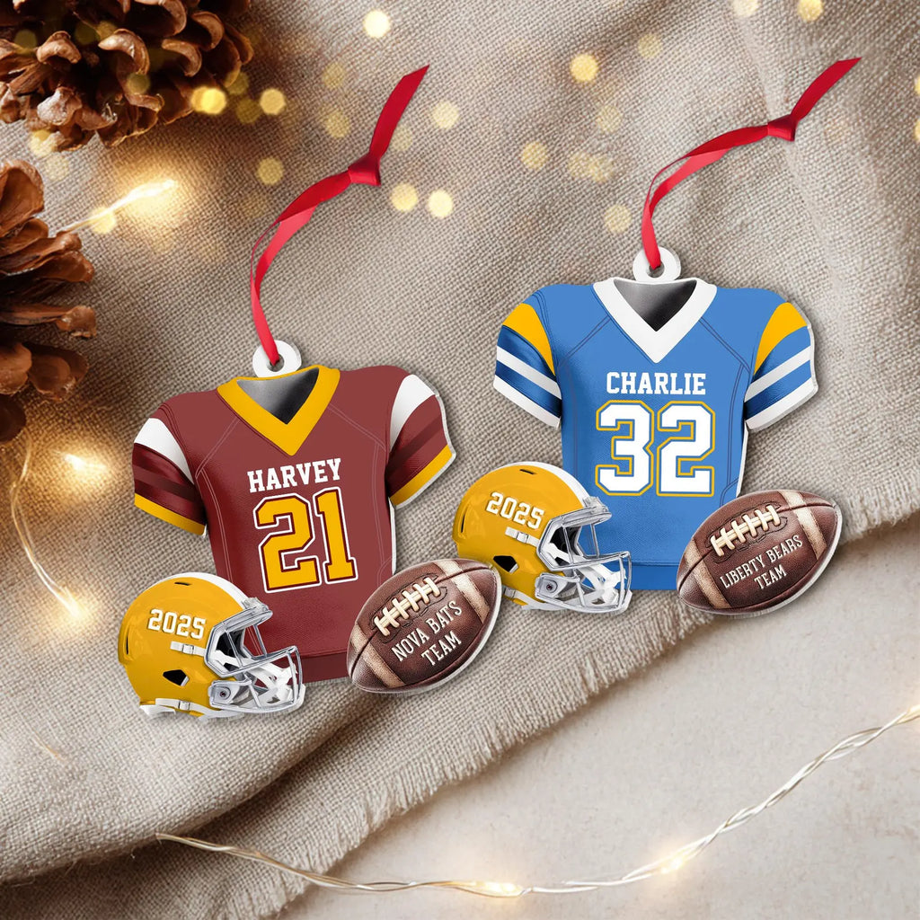 Personalized Football Player Christmas Ornament, Football Player Gift, Football Fan Gift, Football Coach Gift, Team Christmas Gifts. COBILUMIE29