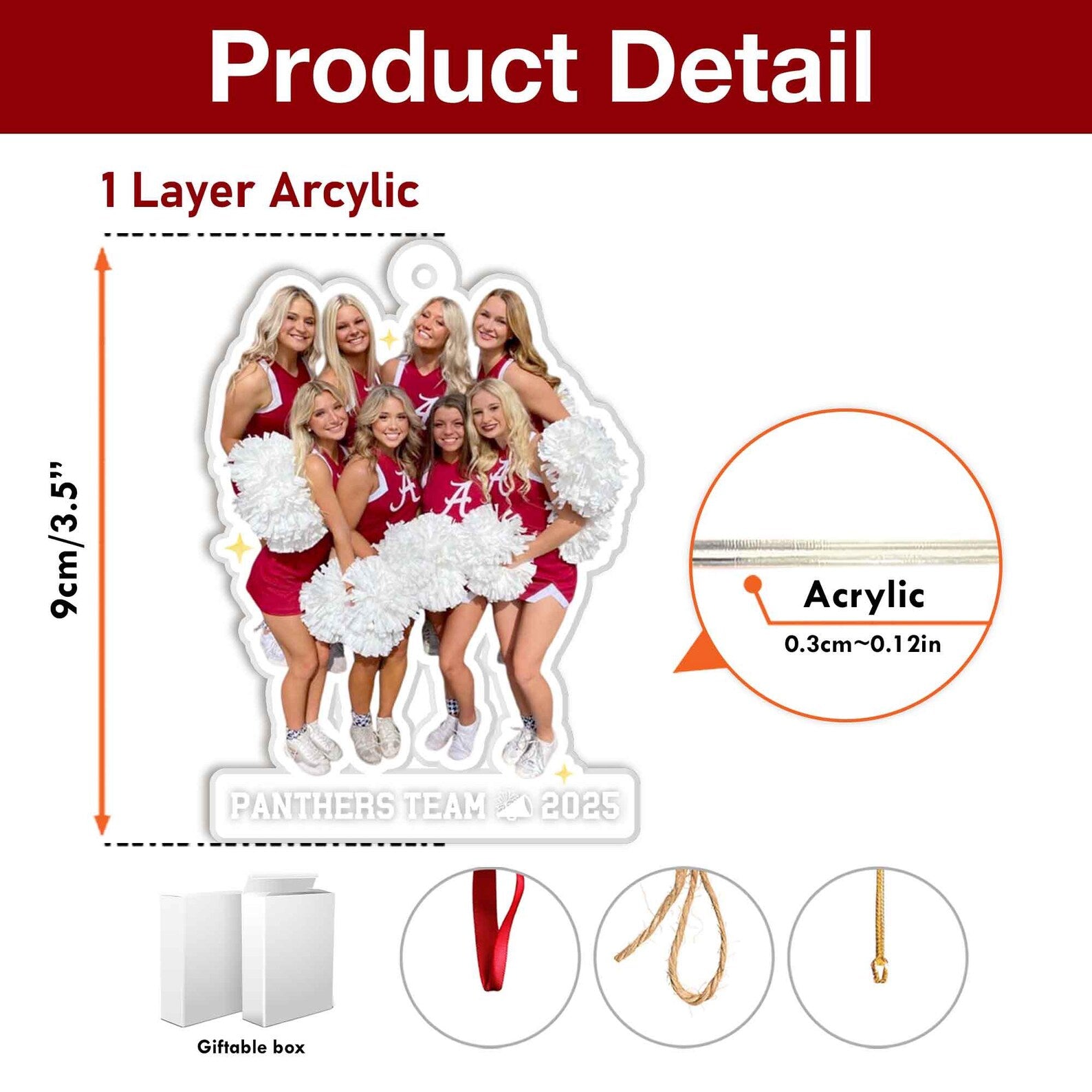 Personalized Cheerleading Christmas Ornament, Custom Sport Photo Ornament, Cheerleading Team Gift, Cheer Team Gift, Christmas Decoration. COBILUMIE62