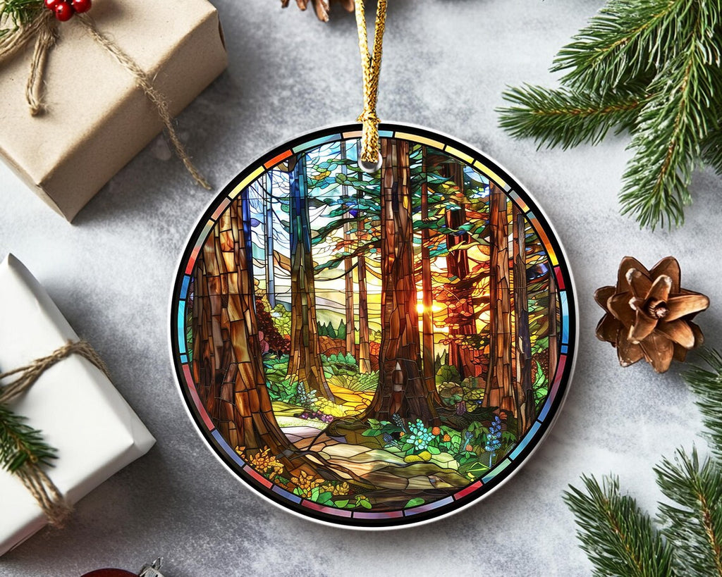 Redwood National Park Ceramic Ornament, National Park Christmas Ornament, US National Parks Gifts, Christmas Decoration, Christmas Gifts. COBILUMIE82