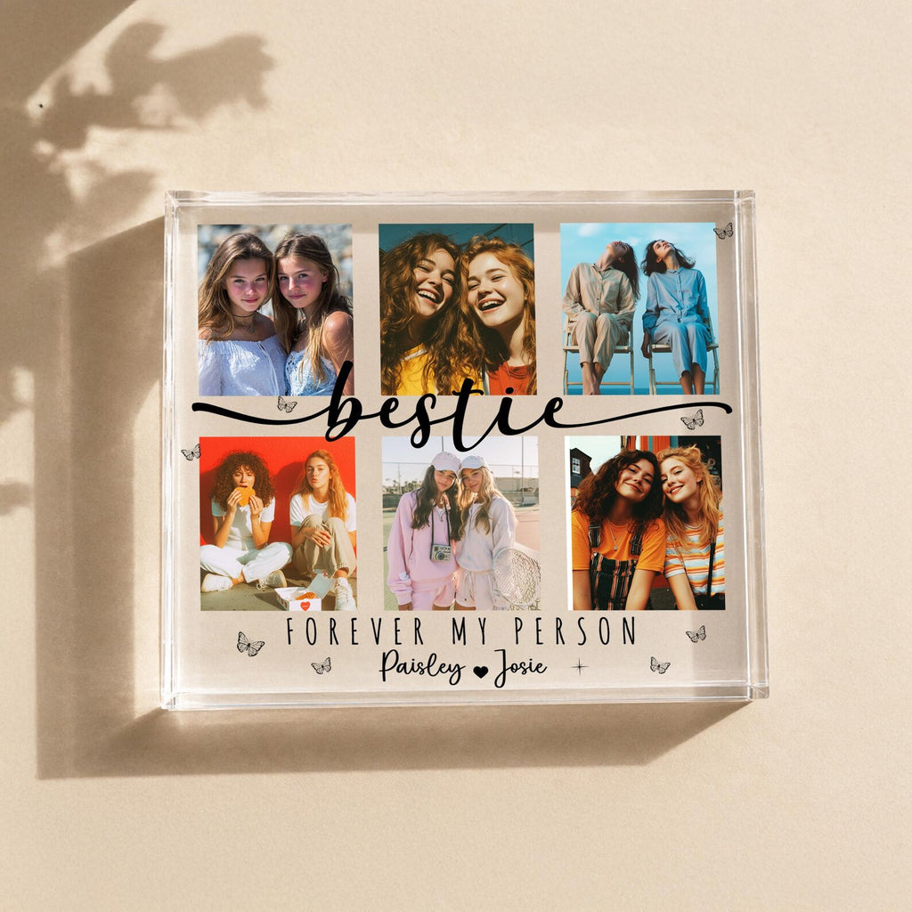 Custom Bestie Photo Collage Acrylic Block, Gift For Bestie, Friendship Gift, Best Friend Birthday Gift, Soul Sister Gift, BFF Gift. PABILUMIE2