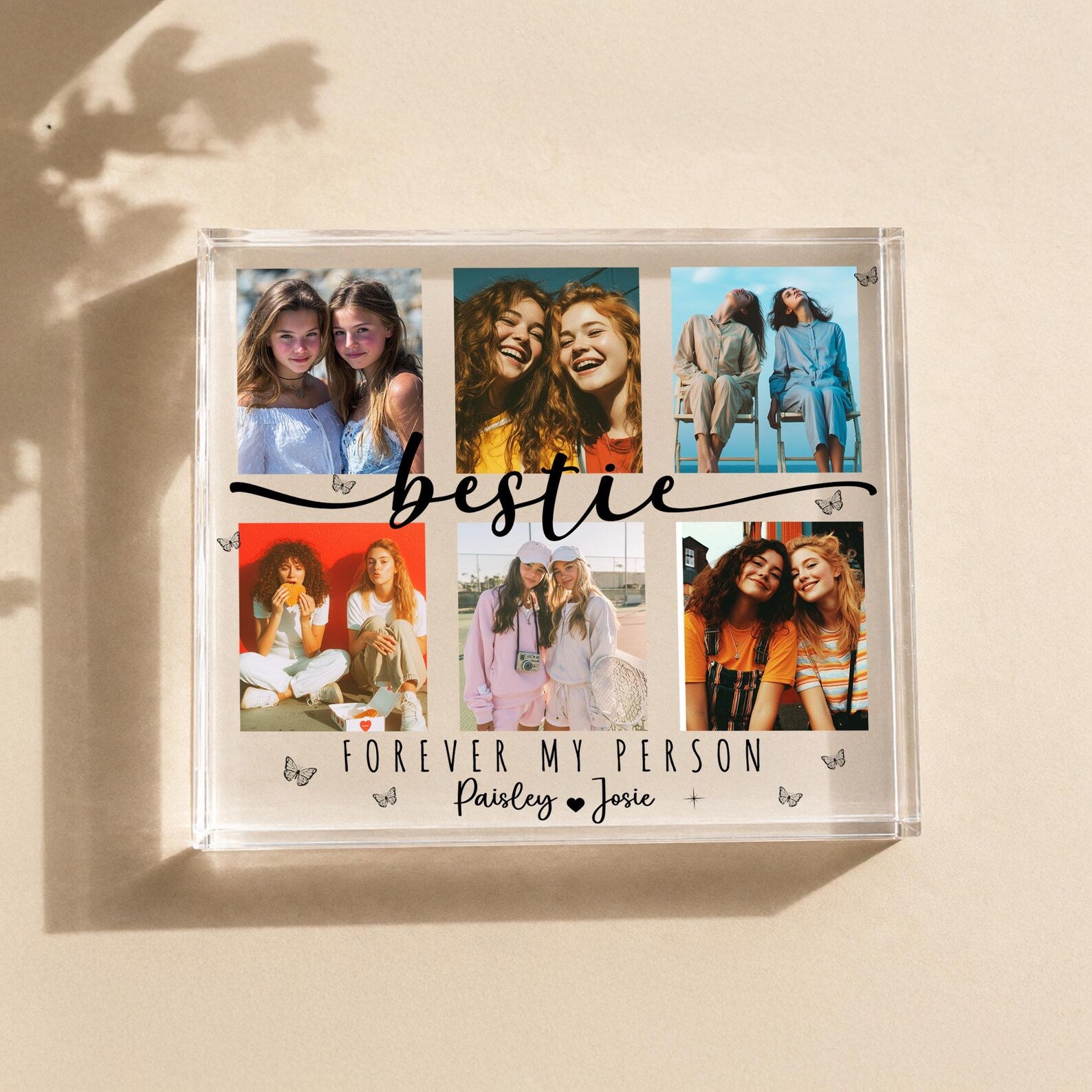 Custom Bestie Photo Collage Acrylic Block, Gift For Bestie, Friendship Gift, Best Friend Birthday Gift, Soul Sister Gift, BFF Gift. PABILUMIE2