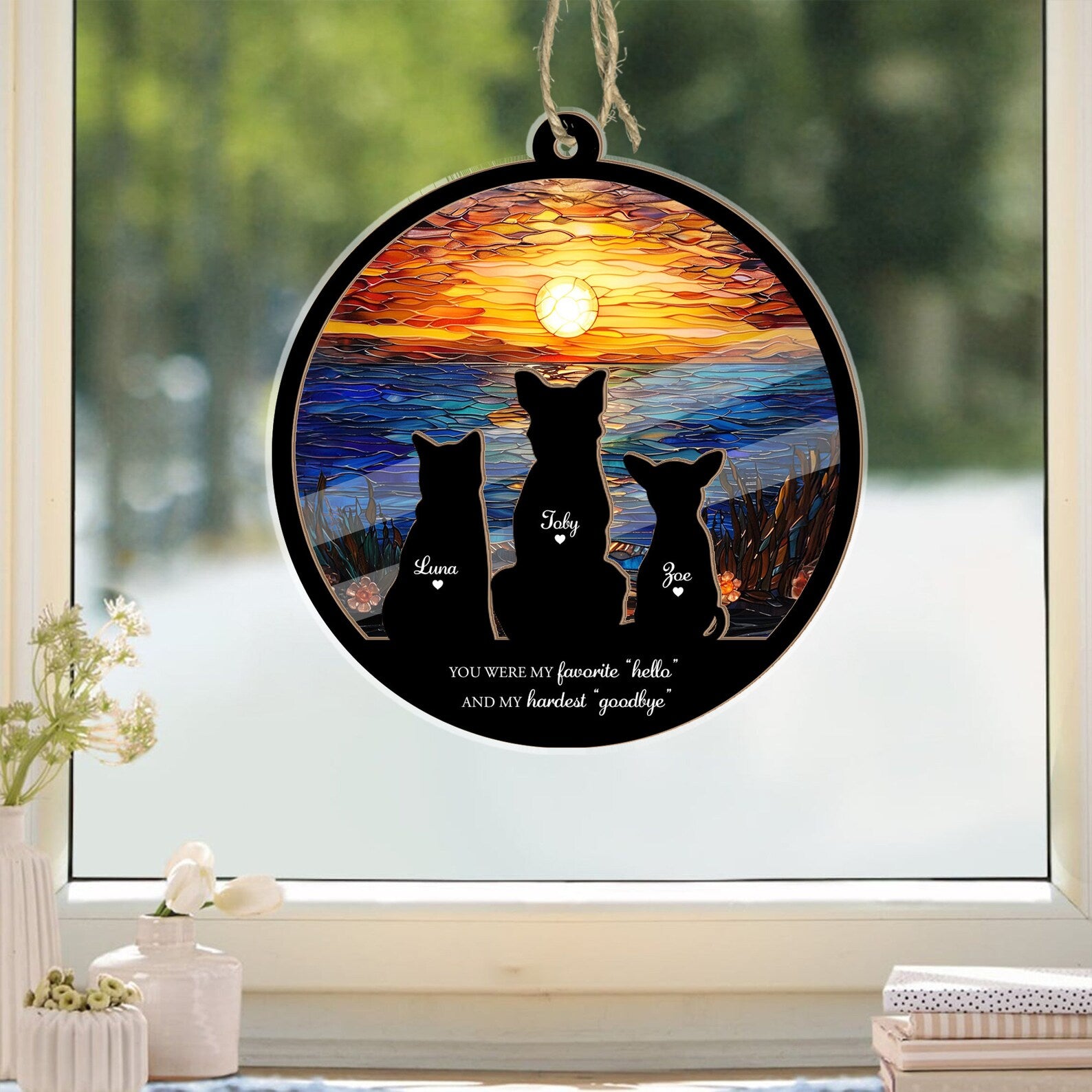 Personalized Loss Of Dogs Sympathy Gift, Dog Memorial Suncatcher, Pet Memorial Gift, Pet Loss Gift, Dog Sympathy Gift, Pet Suncatcher. SCCBILUMMIE26