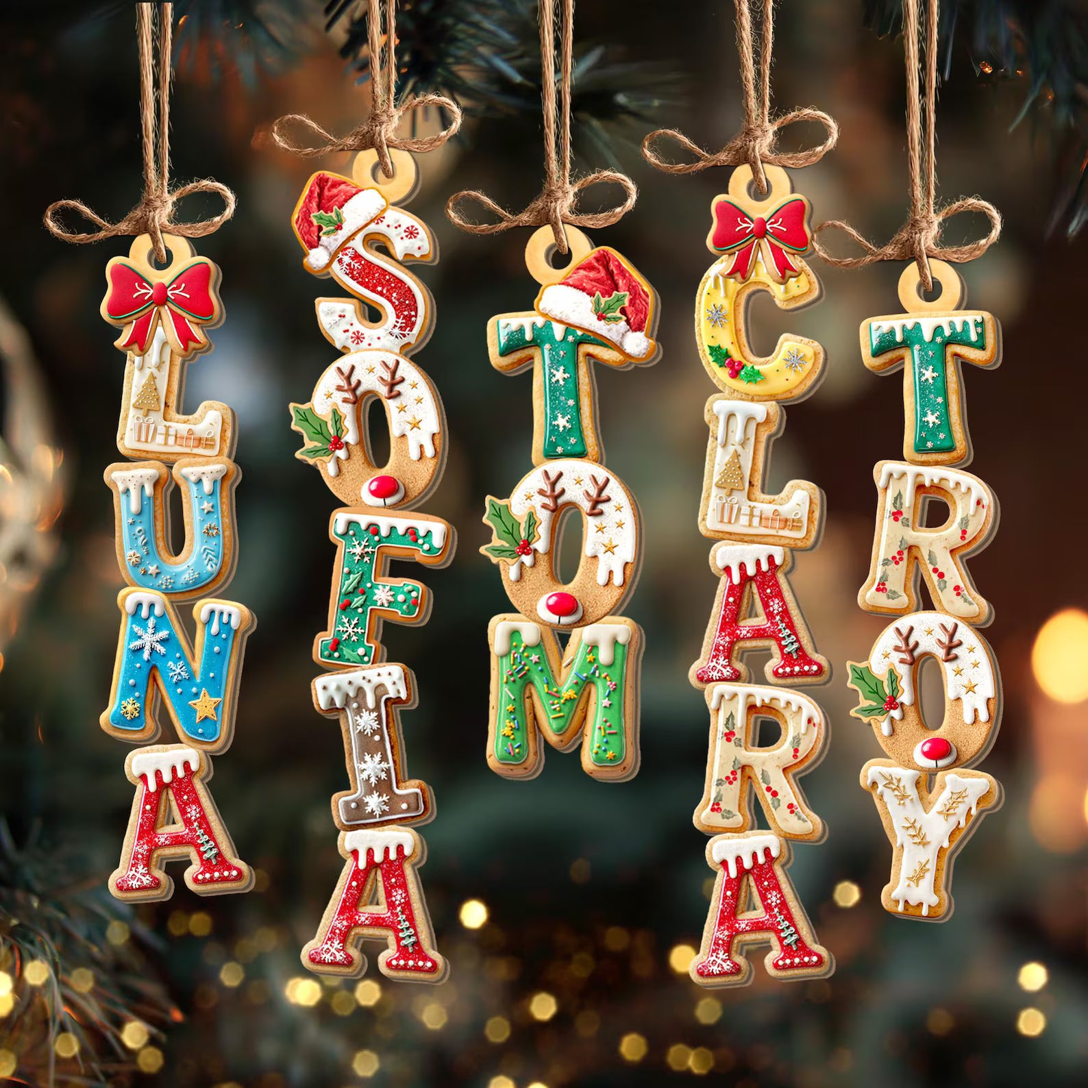 Custom Gingerbread Letter Ornament, Custom Gingerbread Cookie Alphabet, Kids Name Ornament, Christmas Stocking Tag, Kids Christmas Gift. COBILUMIE78