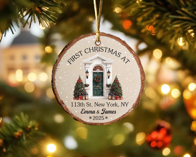 Custom New Home Ornament, Custom First Christmas in Our New Home Keepsake, First Home Ornament, Address Ornament, Christmas Decoration. COBILUMIE5