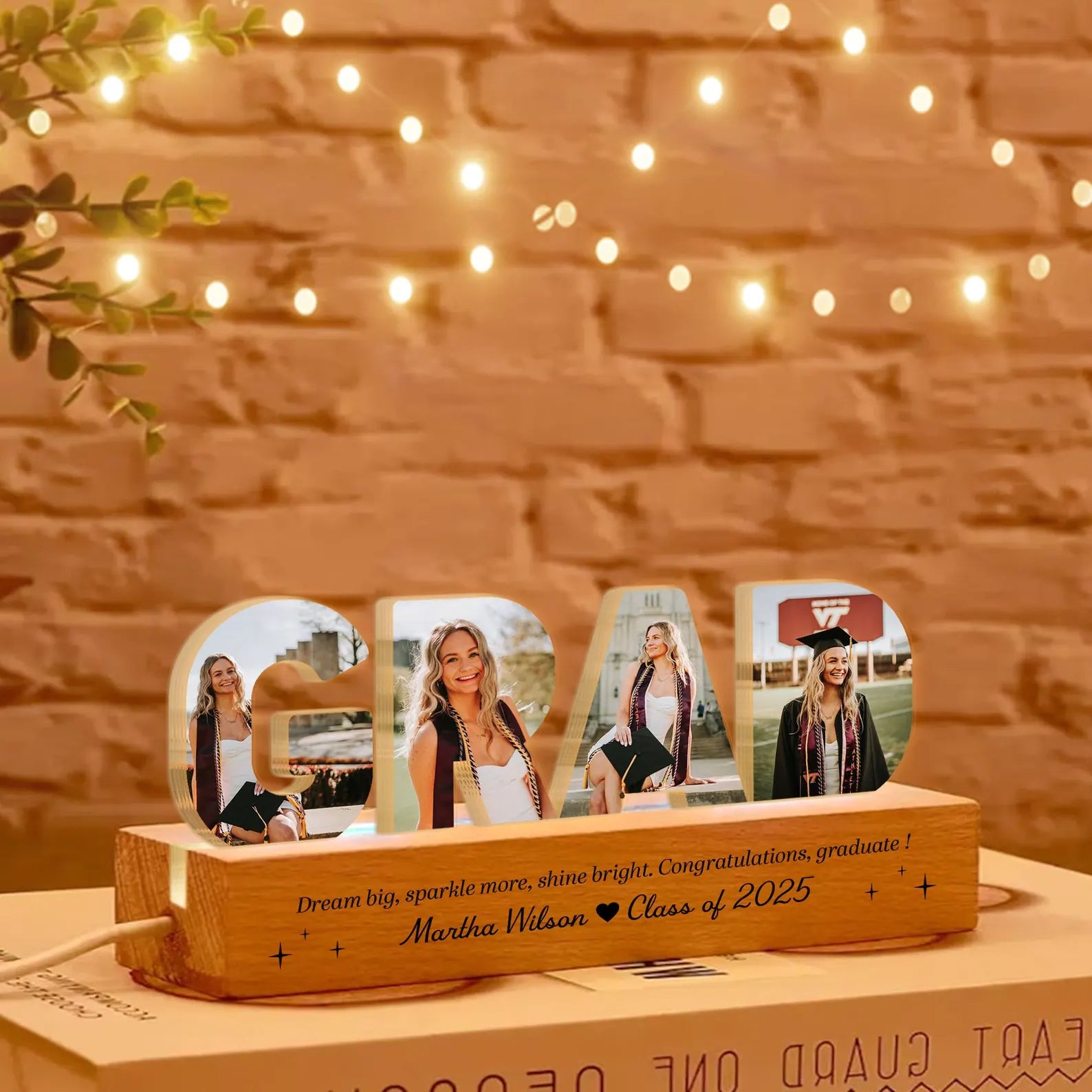 Custom Graduate Photo Collage Night Light, Custom Graduation Gift, Class of 2027 Gift, Senior Gift, High School Grad Gift, New Graduate Gift. GDFDBILUMIE1