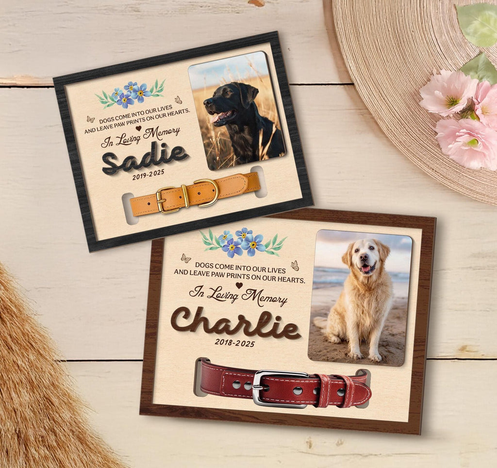 Custom Dog Memorial Collar Sign, Custom Pet Memorial Gift, Loss Of Dog Gift, Dog Loss Sympathy Gift, Pet Sympathy Gift, Gift For Dog Lovers. PTBILUMIE6