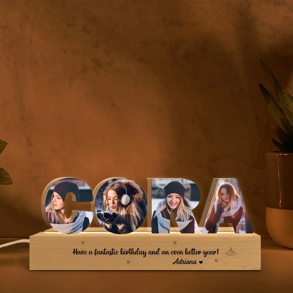 Personalized Name Photo Night Light, Birthday Night Light, Best Friend Birthday Gift, Baby Shower Gift, Besties Gifts, Girlfriend Gift. NLFRBILUMIE3
