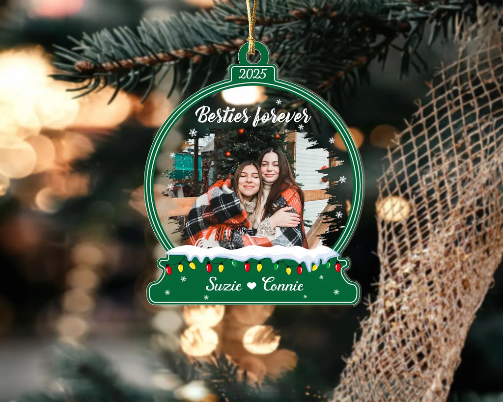 Personalized Bestie Christmas Ornament, Best Friend Photo Ornament, Friendship Ornament, Gift For Friends, Besties Gifts, Christmas Decor. COBILUMIE65