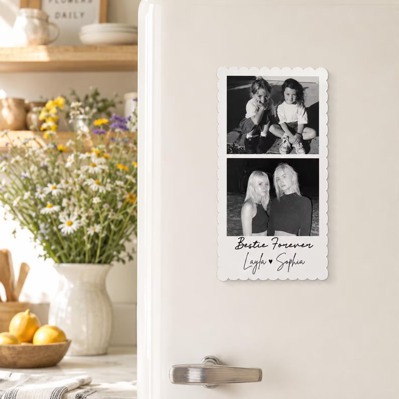 Custom Bestie Photo Strip Fridge Magnet, Bestie Birthday Gift, Friendship Gift, BFF Gift, Bridesmaid Gift, Gift For Bestie, Soul Sister Gift. PMBILUMIE2