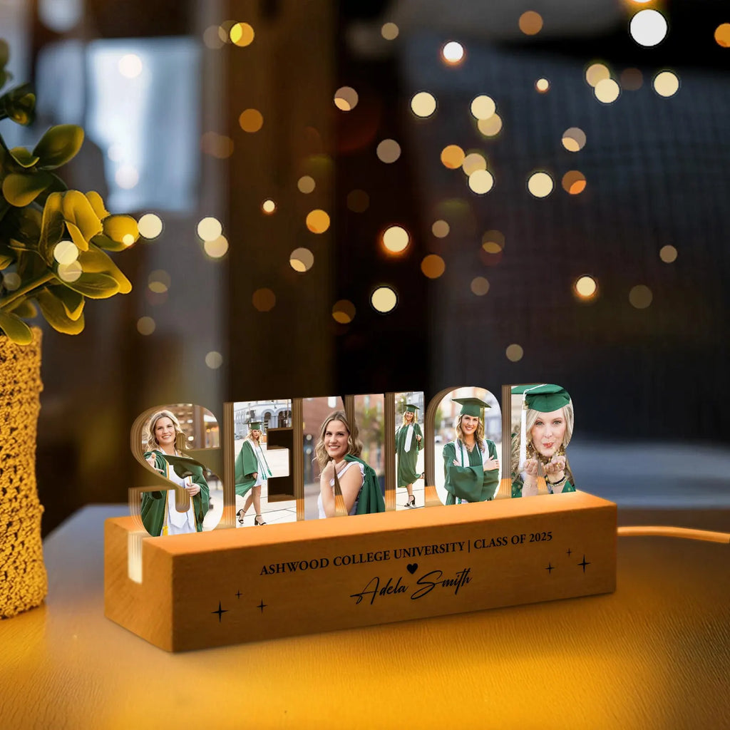 Personalized Senior Photo Collage Night Light, Custom Graduation Gift, Senior Gift, Class of 2027 Gift, Gift For Daughter, New Graduate Gift. GDFDBILUMIE3