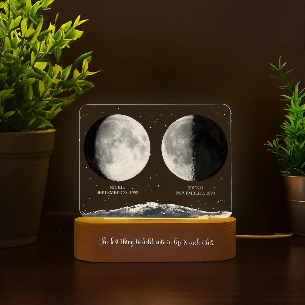 Personalized Moon Phases Couple Night Light, Custom Moon Phase, Anniversary Gift, Gift For Couple, Engagement Gifts, Married Couple Gift.NLFRBILUMIE18 NLFRBILUMIE18
