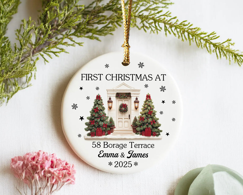 Custom New Home Christmas Ornament, First Christmas in Our New Home Ornament, First Home Ornament, Gift For Couple, Housewarming Gift. COBILUMIE71
