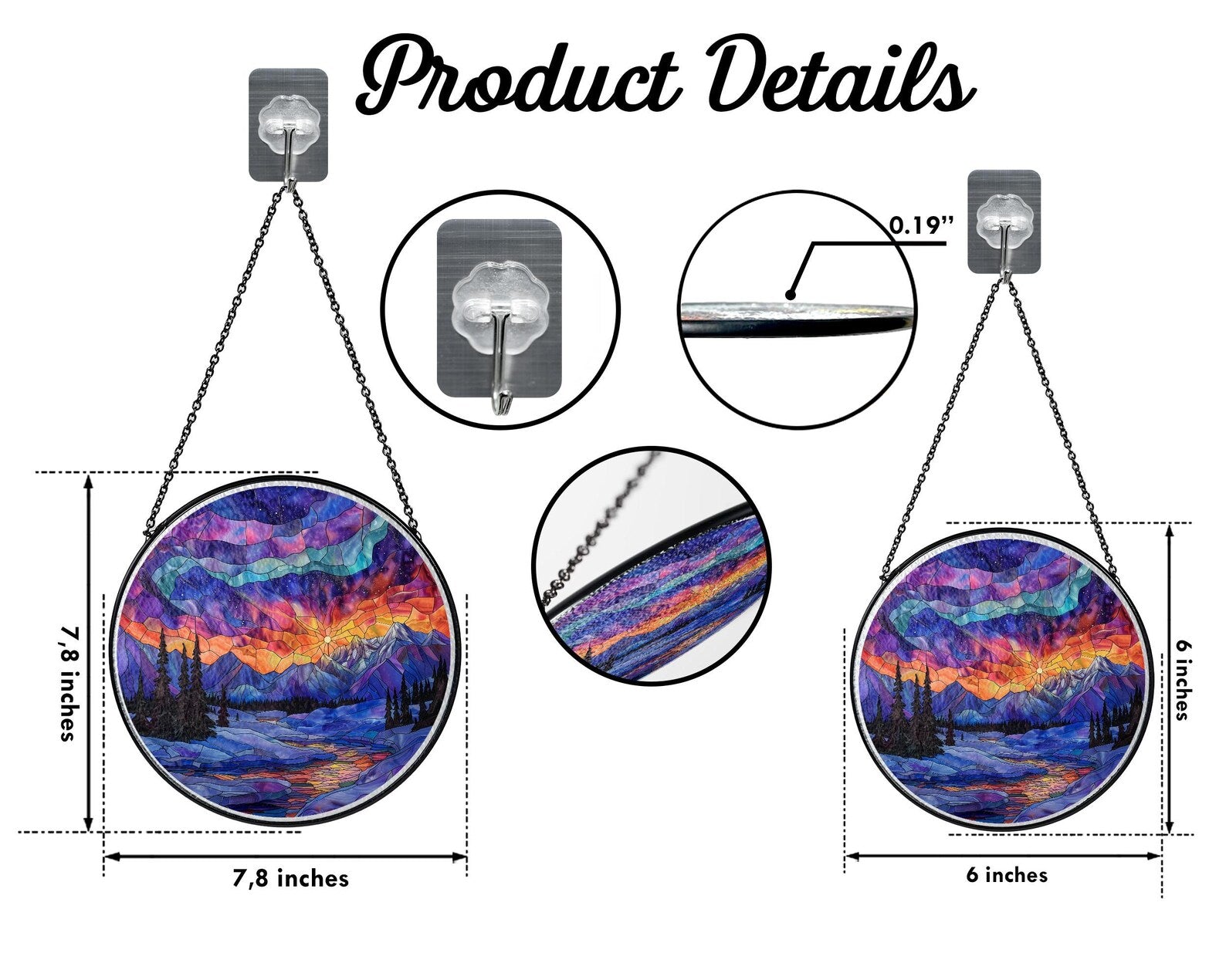 Denali National Park Glass Suncatcher, US National Park Glass Art, Mountain Suncatcher, Traveler Gift, Window Hangings, Christmas Gifts. SCBILUMIE22