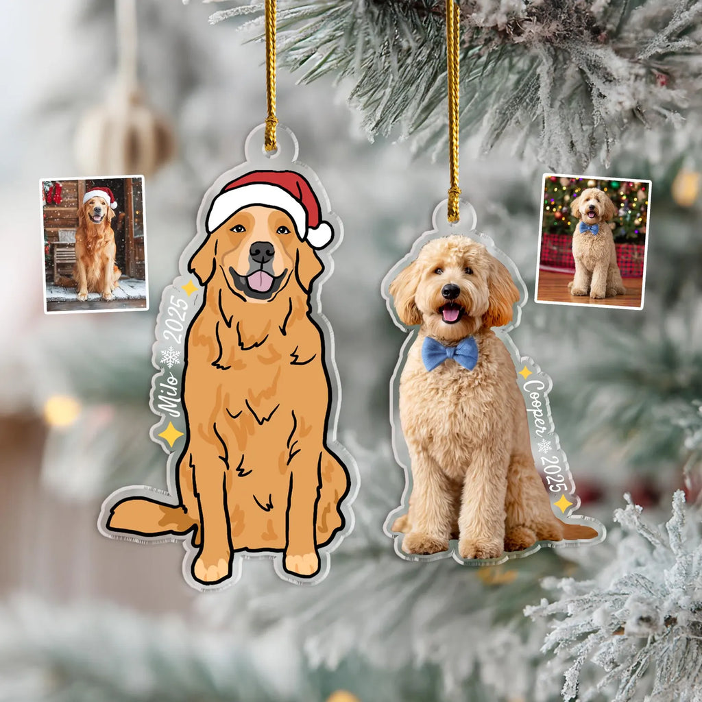 Custom Pet Portrait From Photo Ornament, Custom Pet Christmas Ornament, Dog Lover Gift, Pet's First Christmas Gift, Christmas Decor. COBILUMIE39