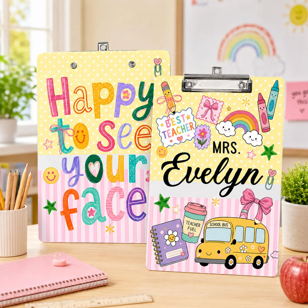 Personalized Teacher Name Clipboard, Custom Motivational Teacher Appreciation Gift, Back To School Gift, Best Teacher Gift, School Supplies. BTSBILUMIE7
