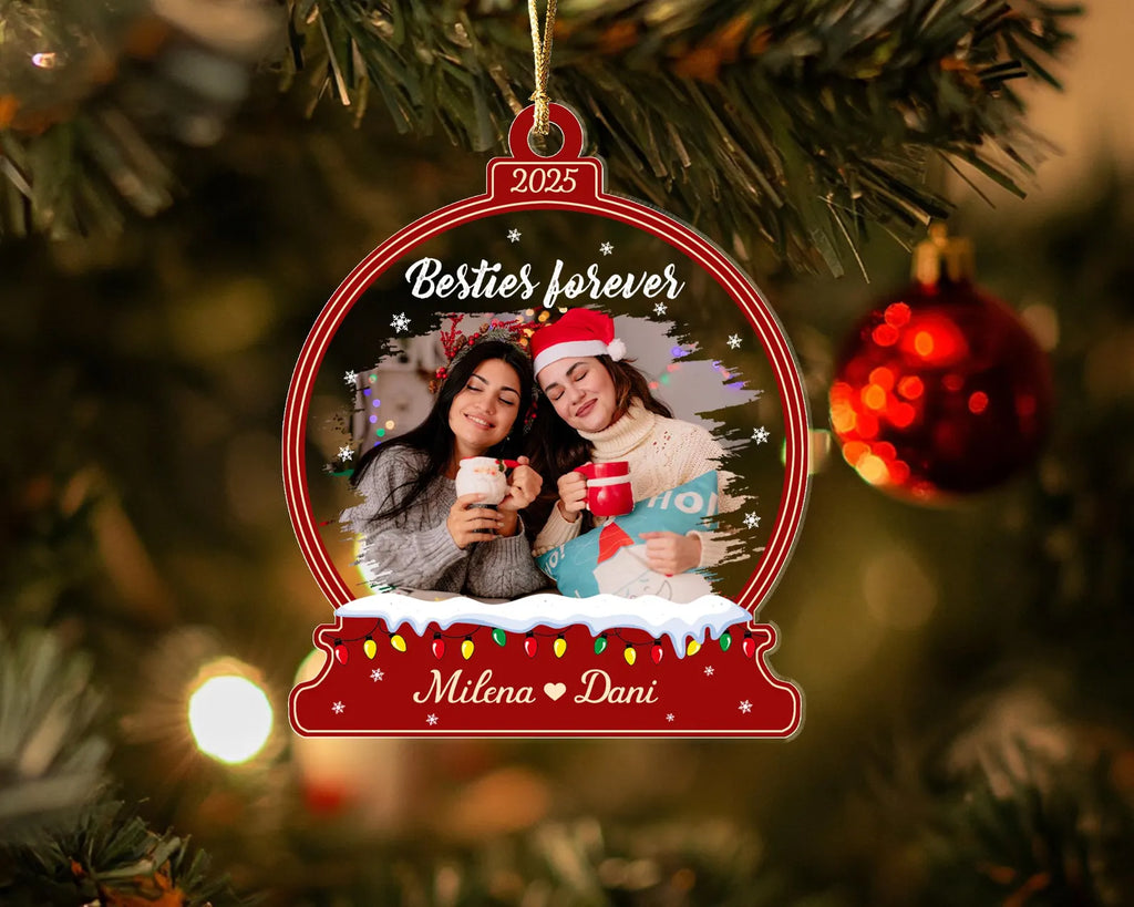 Personalized Bestie Christmas Ornament, Best Friend Photo Ornament, Friendship Ornament, Gift For Friends, Besties Gifts, Christmas Decor. COBILUMIE65