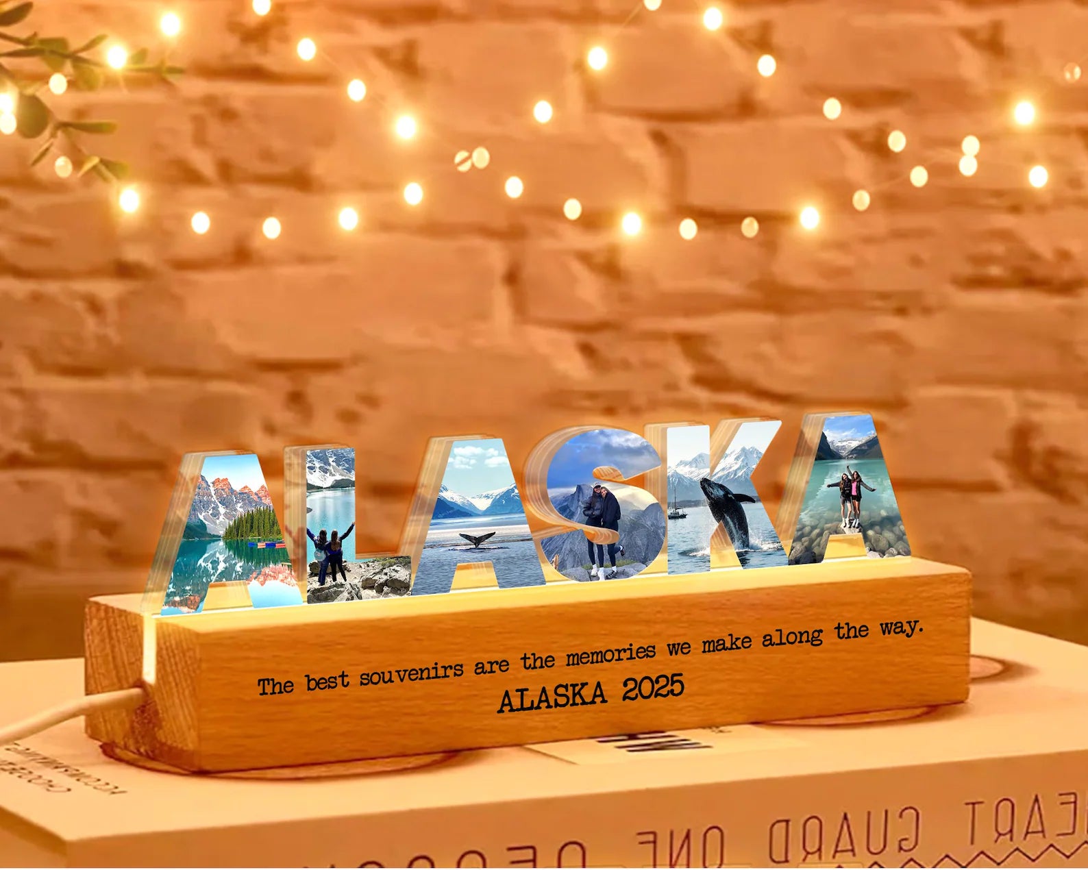Personalized Travel Photo Collage Night Light, Family Trip Memory Decor, Vacation Memory Gift, Anniversary Gift, Travel Gift for Couples. NLFRBILUMIE13