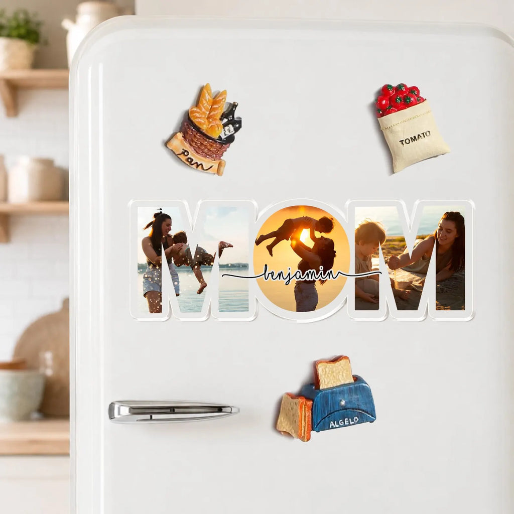 Custom Mom Photo Collage Fridge Magnet, Custom Mom Gift From Kids, Mom Birthday Gift, Mama Gift, Gift For Mom, Family Photo Gift. MDBILUMIE10