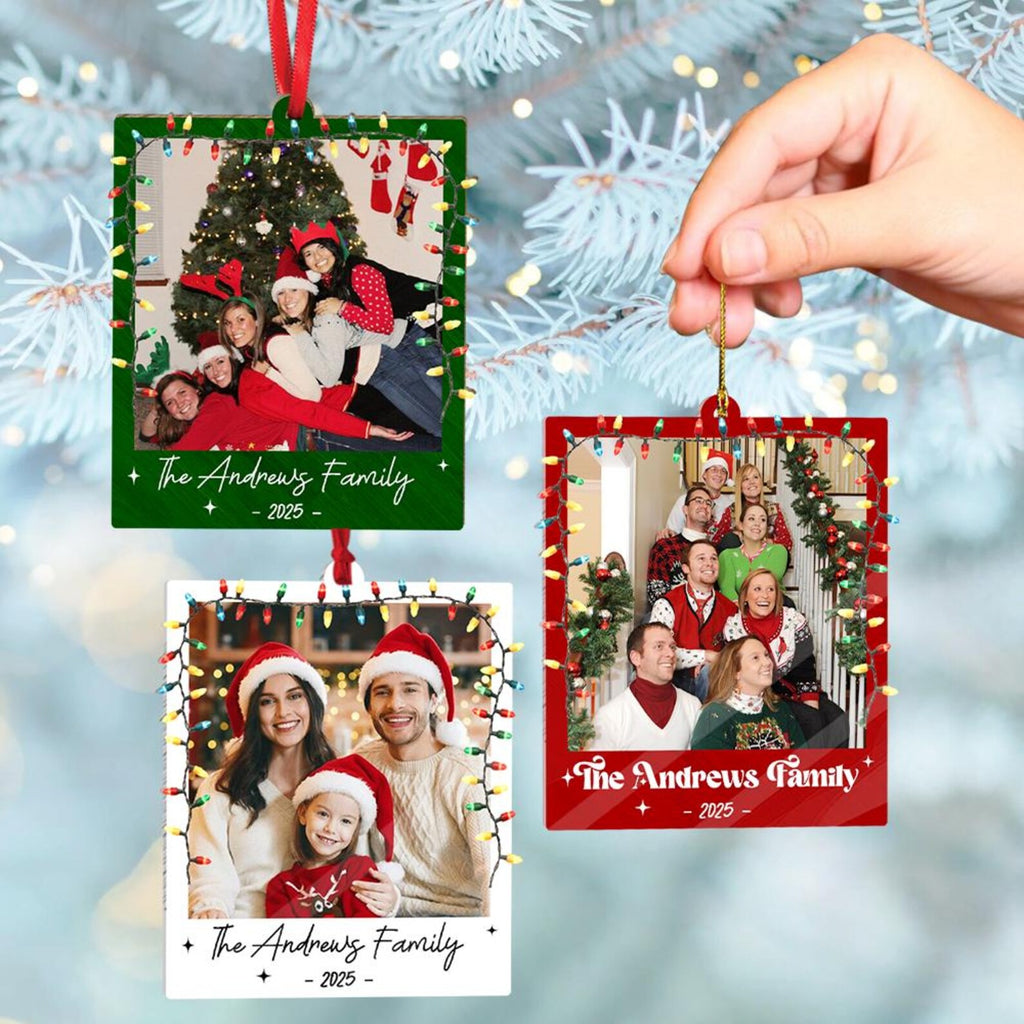Custom Family Photo Christmas Ornament, Custom Family Picture Ornament, Family Keepsake, Big Family Ornament, Family Christmas Gift COBILUMIE48