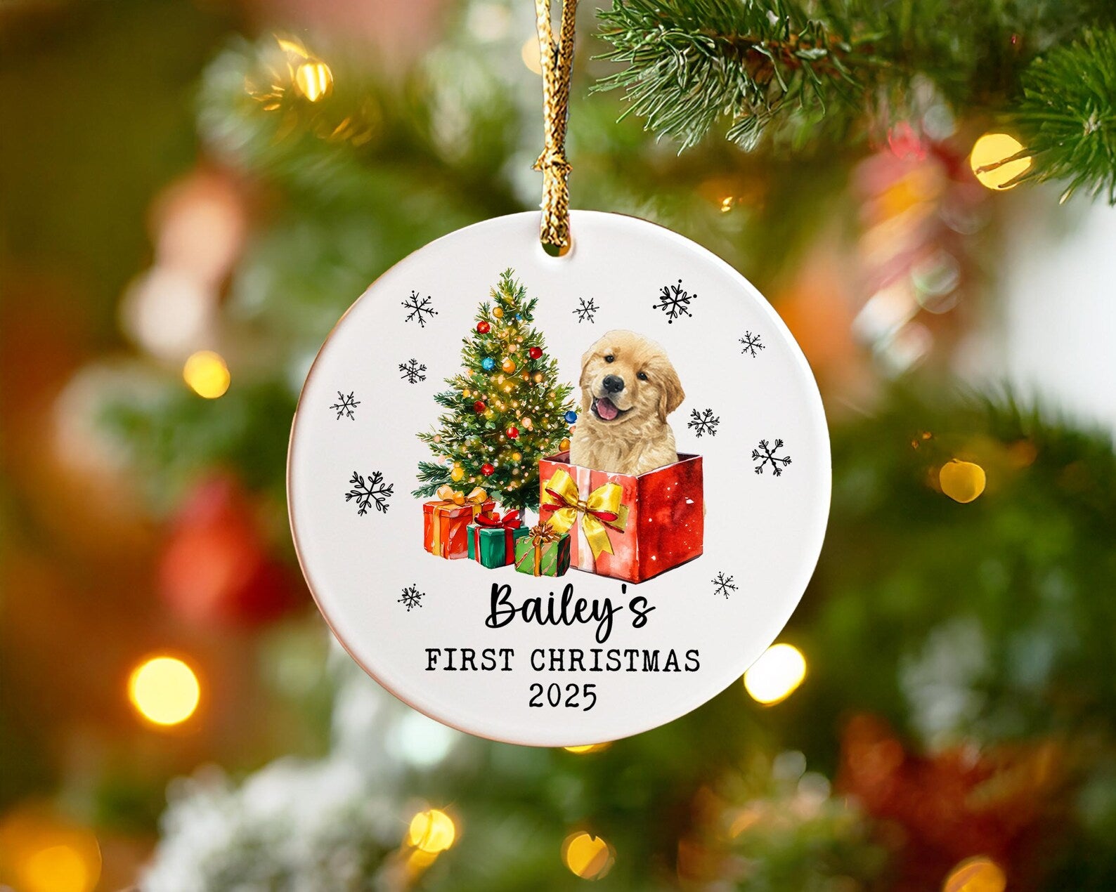 Custom Pet's First Christmas Ornament, Custom Pet Photo Ornament, Dog Christmas Gift, New Dog Gift, Puppy Ornament, Christmas Decor COBILUMIE55