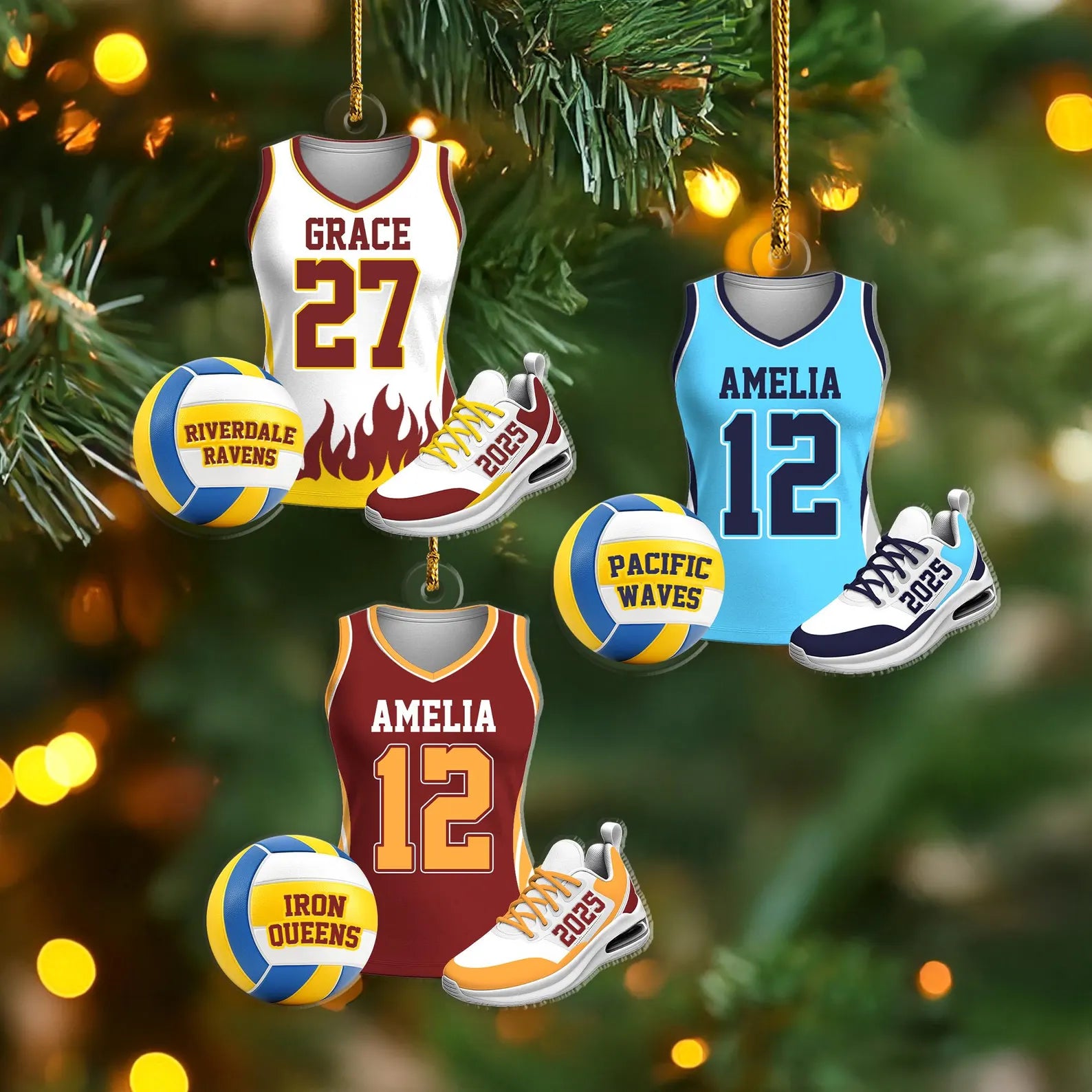 Personalized Volleyball Player Ornament, Sport Christmas Ornament, Volleyball Mom Gift, Volleyball Team Gift, Team Christmas Gifts. COBILUMIE76
