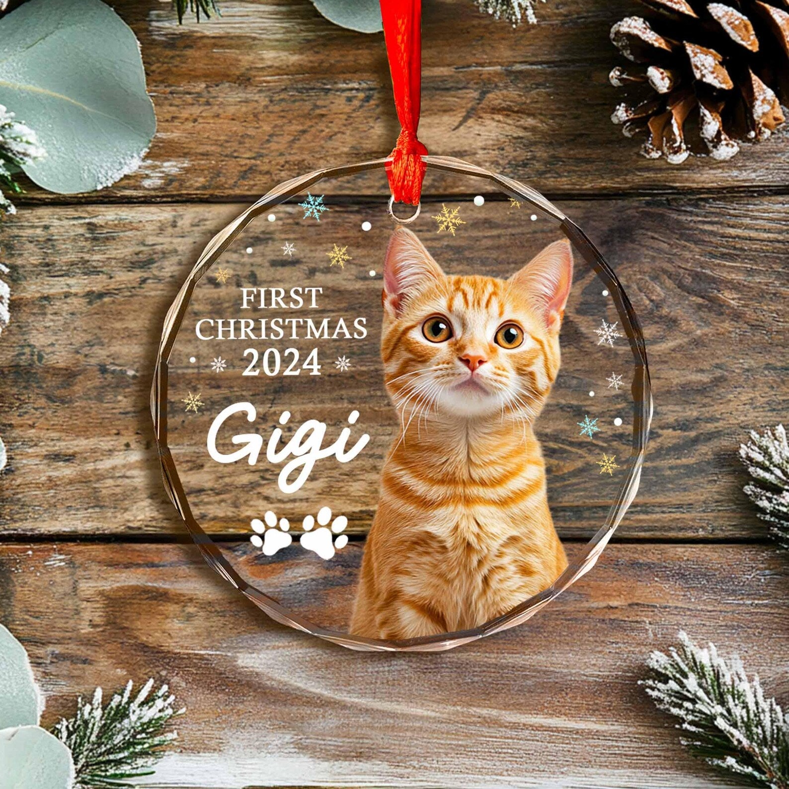 Personalized Dog Photo Glass Ornament, Dog Christmas Gift, Pet Picture Ornament, Dog Lovers Gift, Pet Christmas Gift, Christmas Decoration. COBILUMIE66