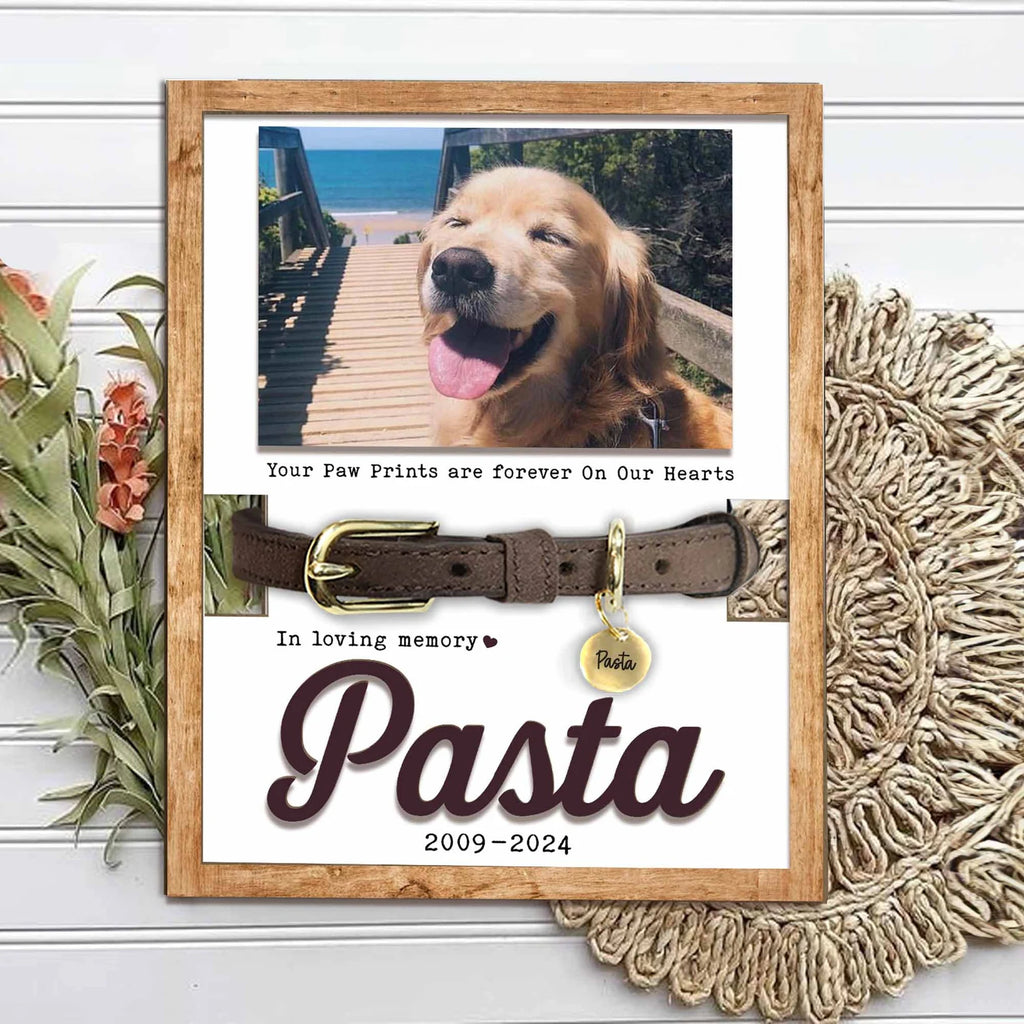 Personalized Memorial Pet Collar Sign, Custom Dog Memorial Frame, Pet Memorial Gift, Dog Loss Gift, Pet Loss Sympathy Gift, Pet Gifts. PTBILUMIE8
