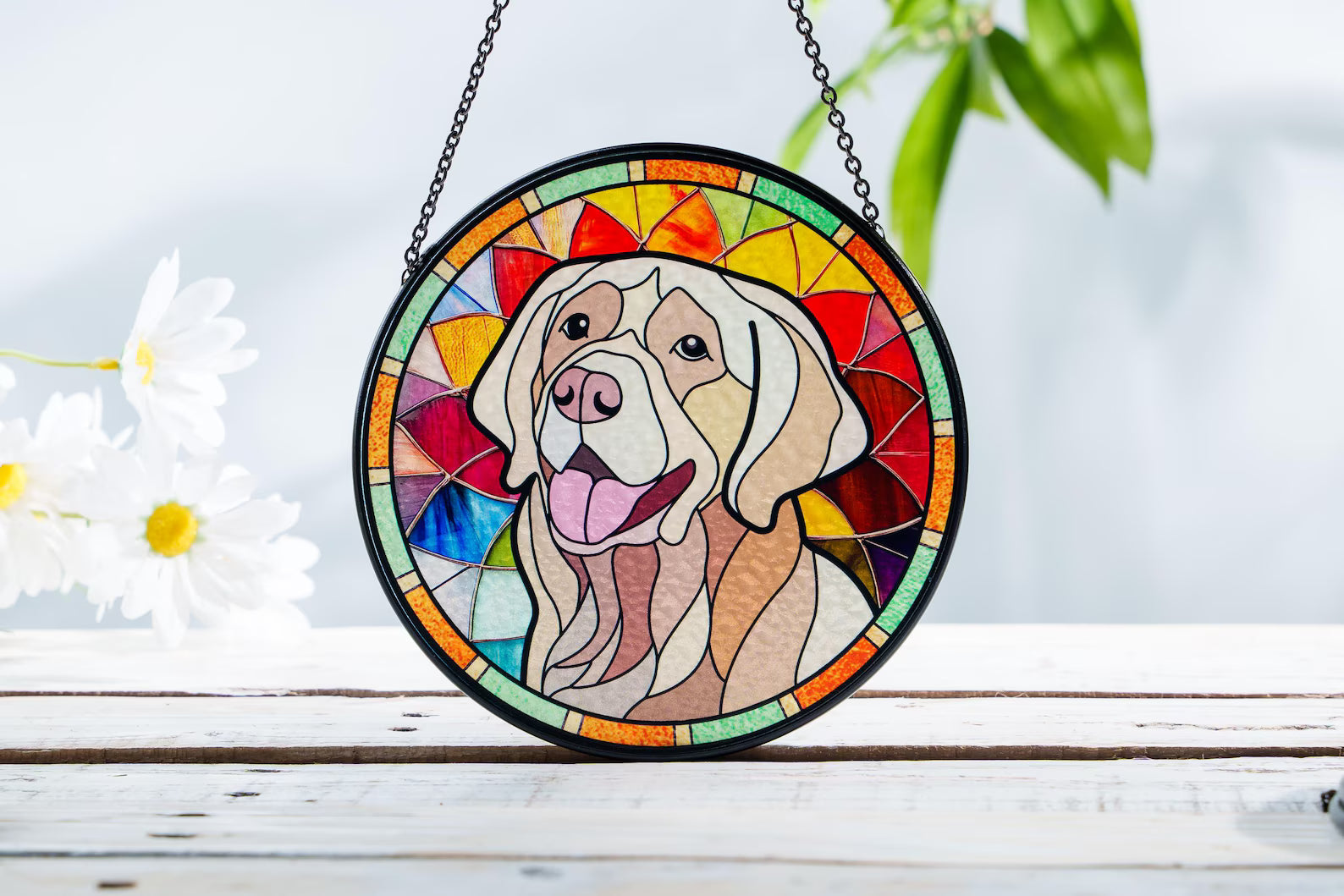 Personalized Pet Portrait Glass Suncatcher, Pet Memorial Gift, Dog Portrait From Photo Suncatcher, Loss Of Pet Gift, Pet Sympathy Gift. SCCBILUMMIE8