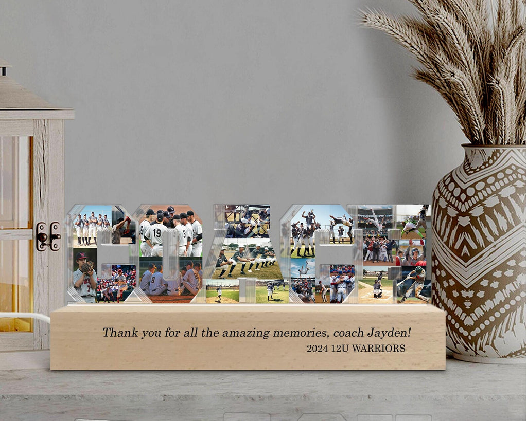 Personalized Coach Photo Collage Night Light, Custom Baseball Team Gift, Gift For Coach, Baseball Coach Gift, Football Coach Gift. NLFRBILUMIE5