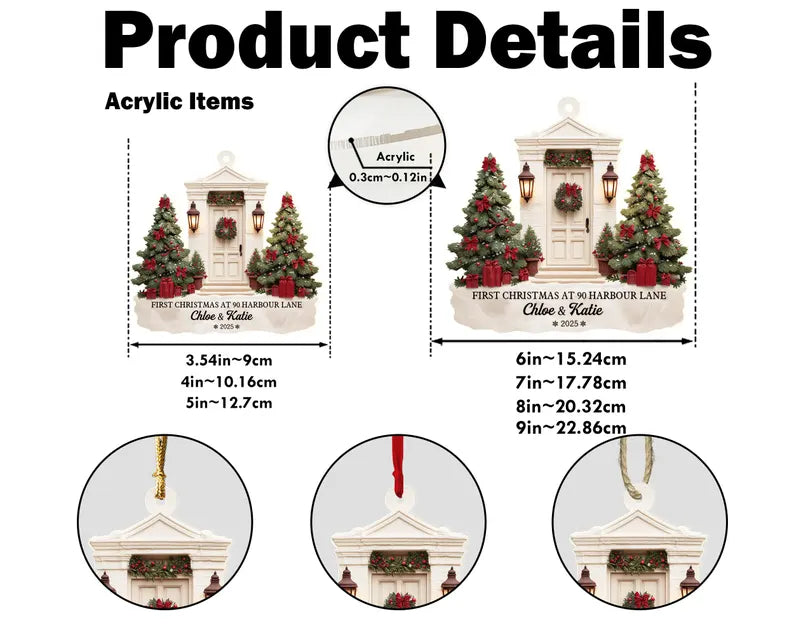 Personalized New Home Christmas Ornament, Our First Christmas in Our New Home, Address Ornament, First Home Ornament, New Home Keepsake. COBILUMIE1